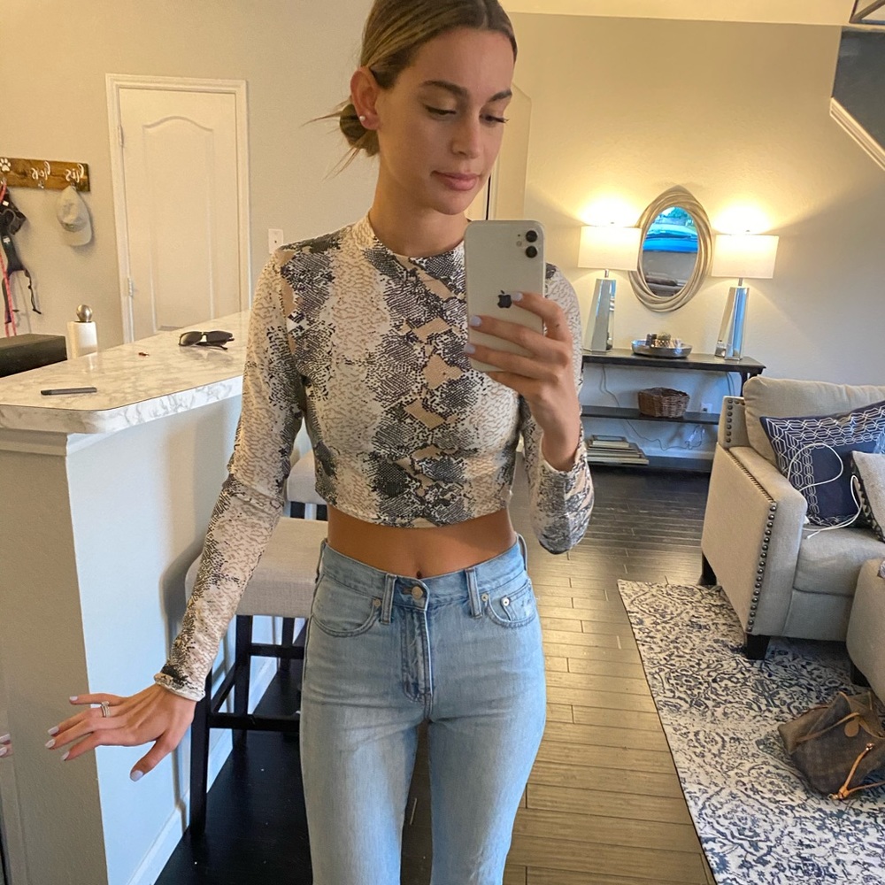 Snake print crop top